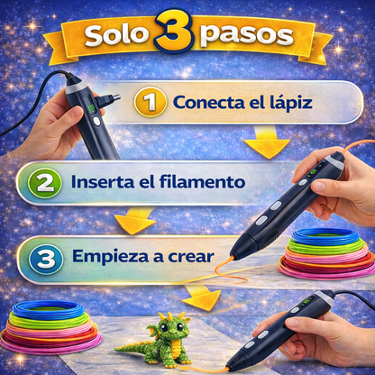 3D PEN-V2 | Lápiz de impresión 3D para Crear Dibujos y Figuras en 3D