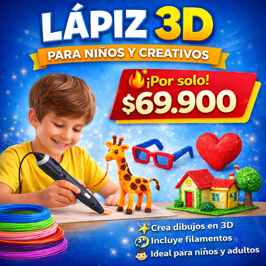 3D PEN-V2 | Lápiz de impresión 3D para Crear Dibujos y Figuras en 3D