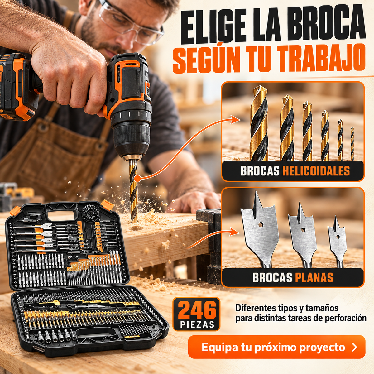 Kit BrocaMax 246 Piezas con Maletín Organizador