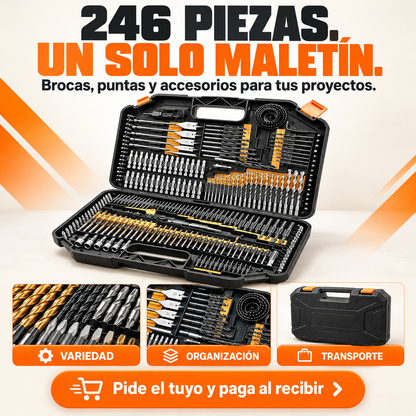 Kit BrocaMax 246 Piezas con Maletín Organizador