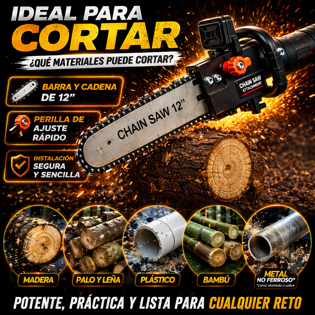 Moto Sierra Turbo Multiusos - Convierte tu pulidora en motosierra