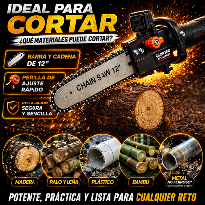 Moto Sierra Turbo Multiusos - Convierte tu pulidora en motosierra