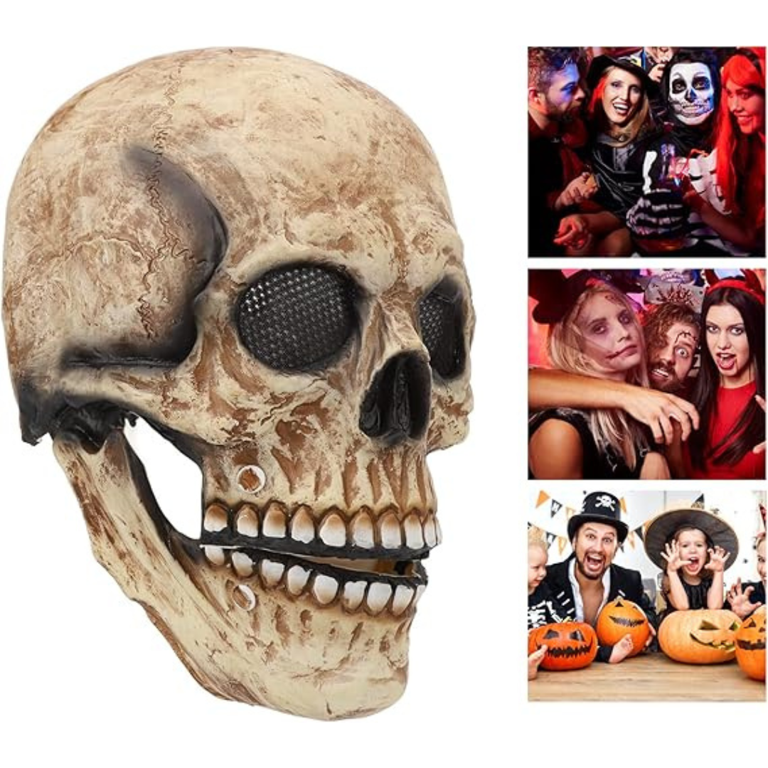 Mascara Calavera | Mandibula con Movimiento y Ojos Led Rojos Brillantes