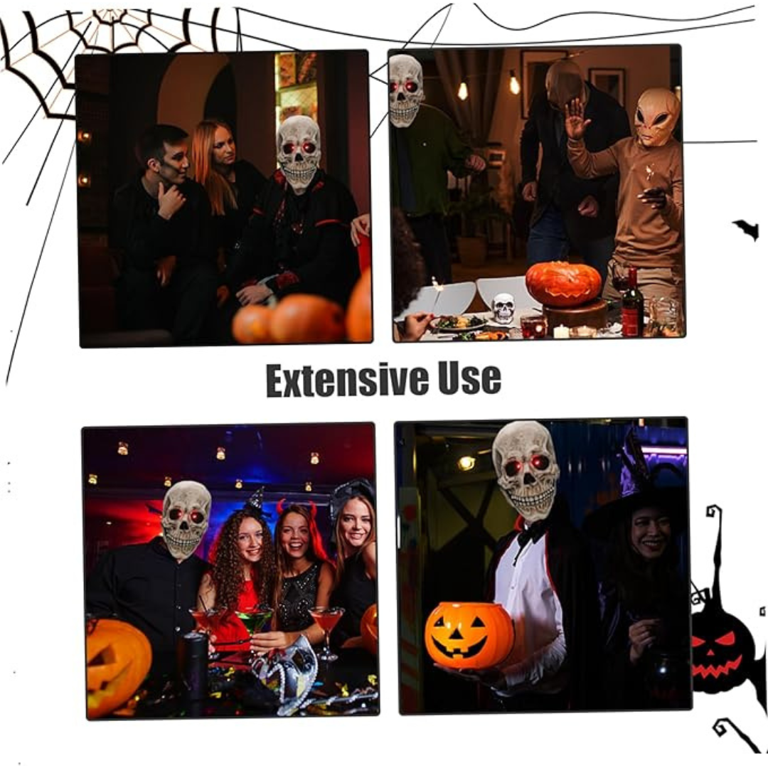 Mascara Calavera | Mandibula con Movimiento y Ojos Led Rojos Brillantes