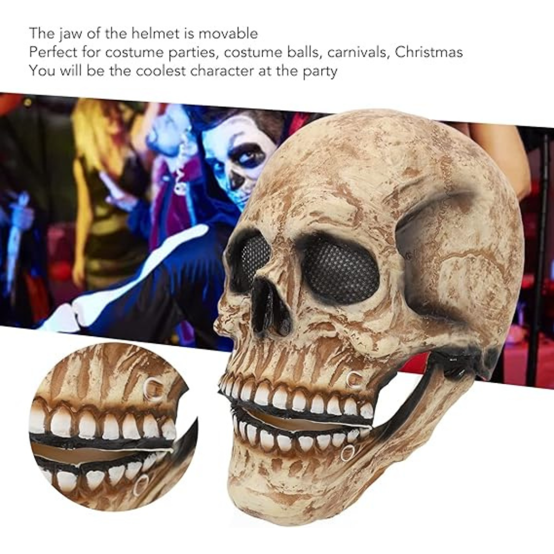 Mascara Calavera | Mandibula con Movimiento y Ojos Led Rojos Brillantes