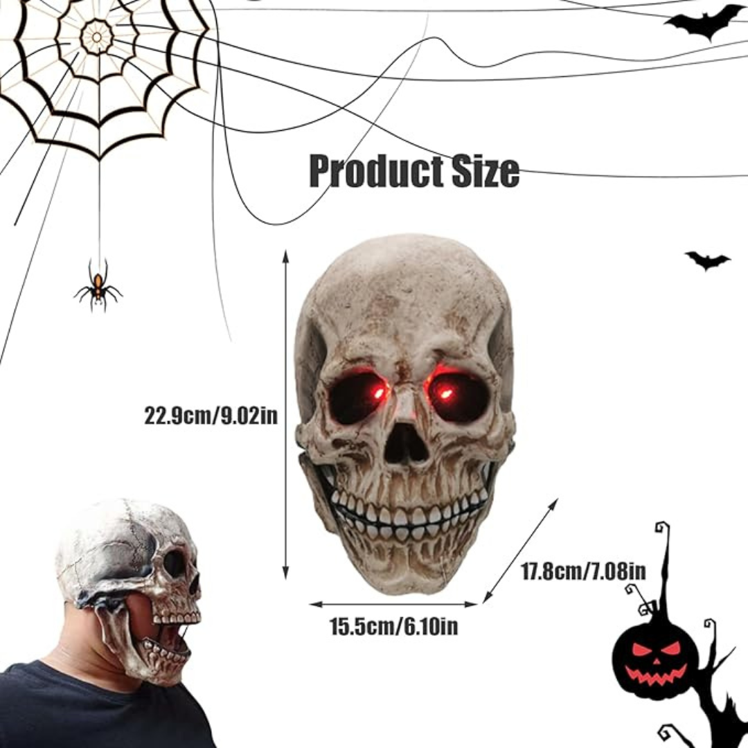 Mascara Calavera | Mandibula con Movimiento y Ojos Led Rojos Brillantes