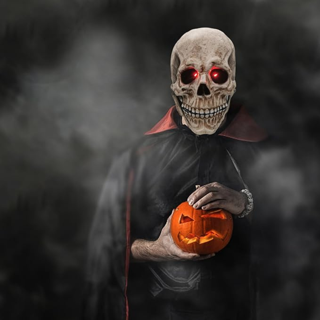 Mascara Calavera | Mandibula con Movimiento y Ojos Led Rojos Brillantes