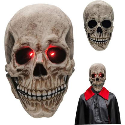 Mascara Calavera | Mandibula con Movimiento y Ojos Led Rojos Brillantes