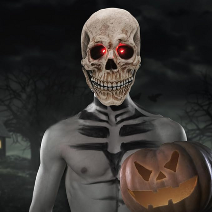 Mascara Calavera | Mandibula con Movimiento y Ojos Led Rojos Brillantes