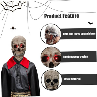 Mascara Calavera | Mandibula con Movimiento y Ojos Led Rojos Brillantes