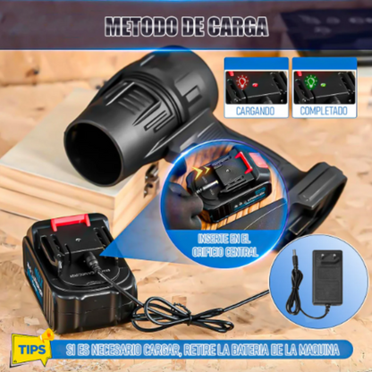 Soplador de Aire TurboDry de Alta Presión + 2 Baterías