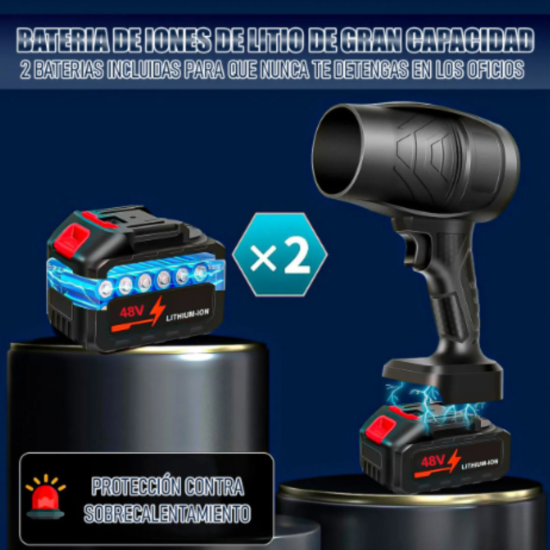Soplador de Aire TurboDry de Alta Presión + 2 Baterías