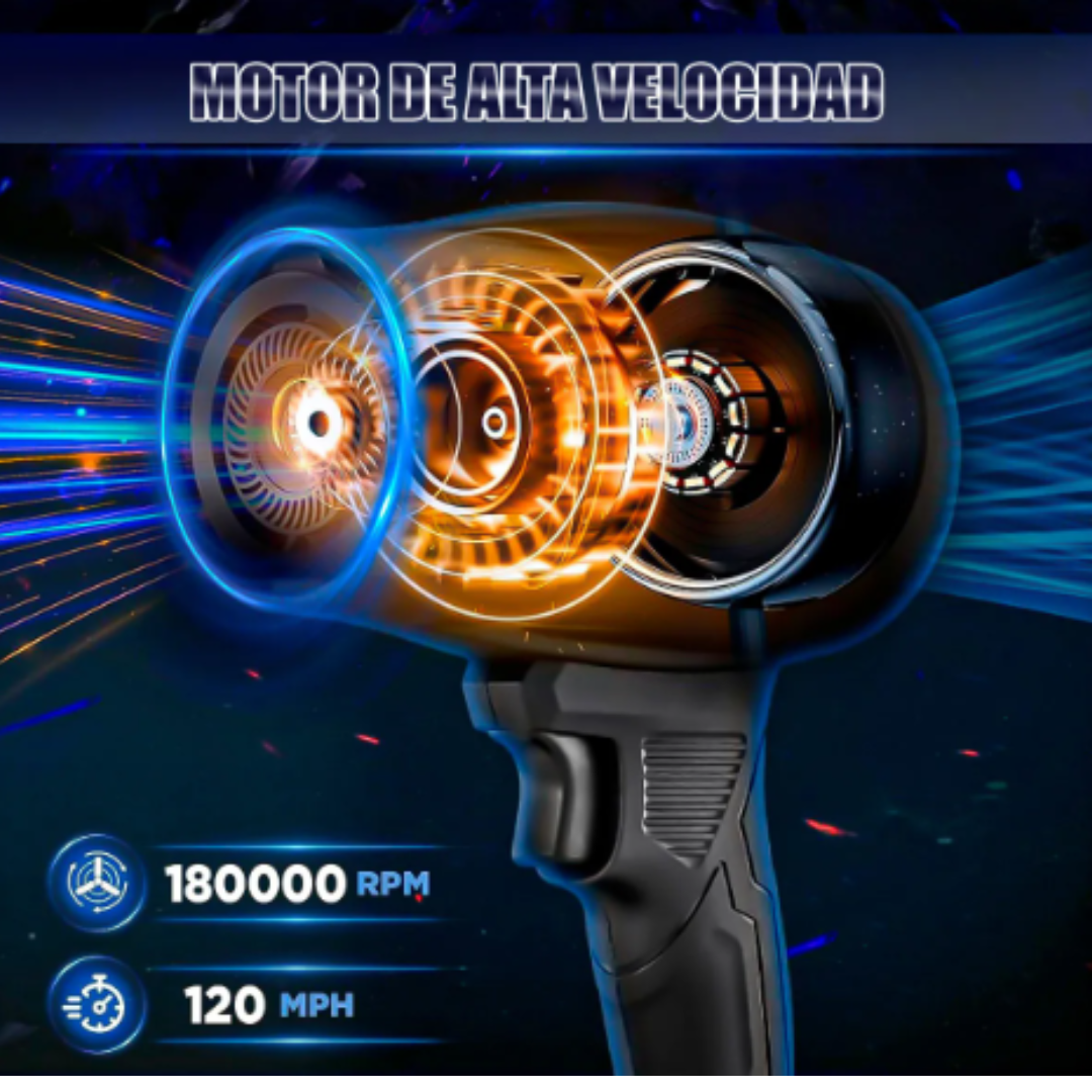 Soplador de Aire TurboDry de Alta Presión + 2 Baterías