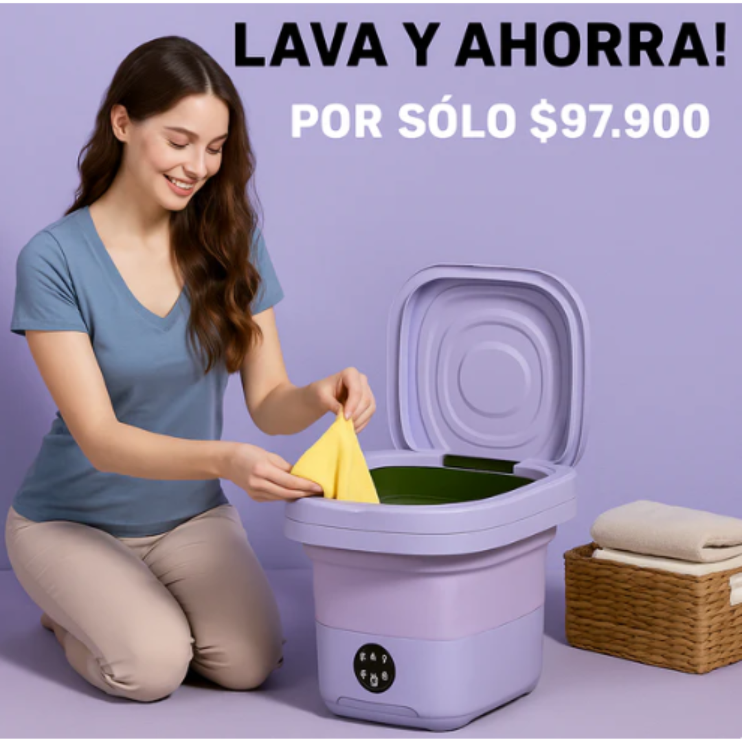 Lavadora Plegable Portátil - ¡Lava tu ropa en minutos y sin ocupar espacios!