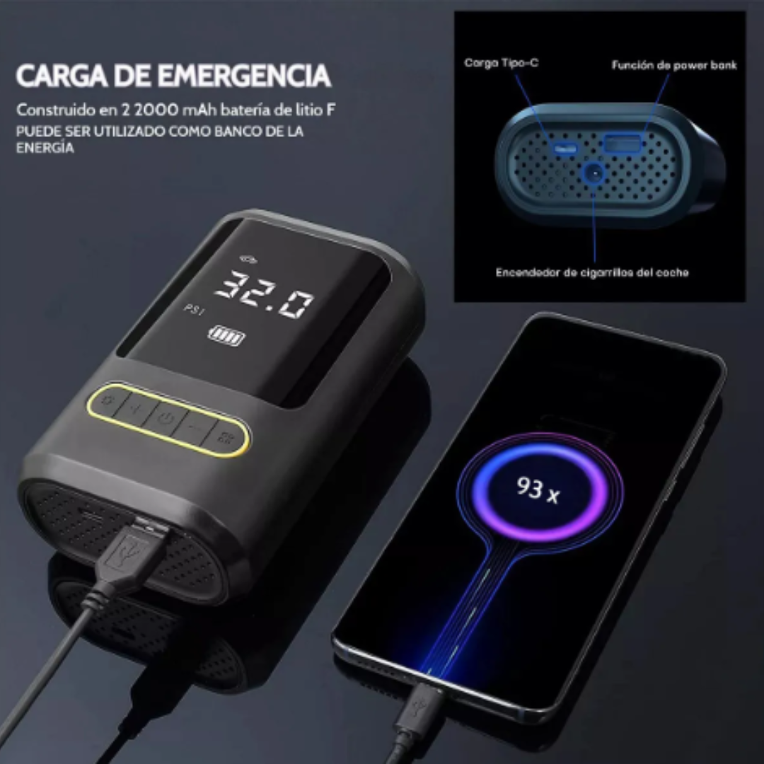 Compresor de Aire Portátil Y PowerBank 80W