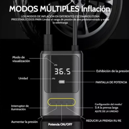 Compresor de Aire Portátil Y PowerBank 80W