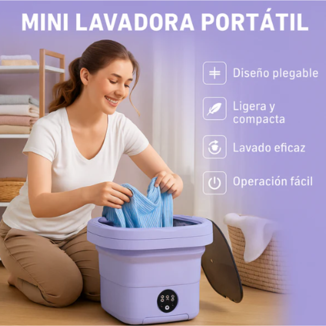 Lavadora Plegable Portátil - ¡Lava tu ropa en minutos y sin ocupar espacios!