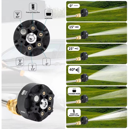 Hidrolavadora Portátil Inalámbrica 48V 2 Baterías |    Boquilla 6 en 1 Incorporada