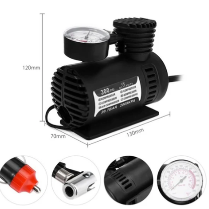 Mini Compresor Portátil 12V 300 PSI – Infla Llantas y Más en Minutos