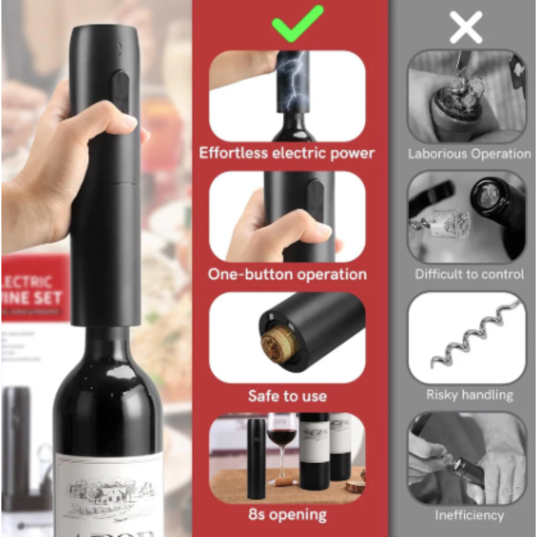 Set Sacacorchos Eléctrico Para Vino