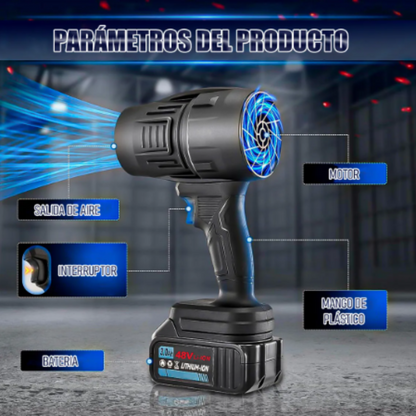 Soplador de Aire TurboDry de Alta Presión + 2 Baterías
