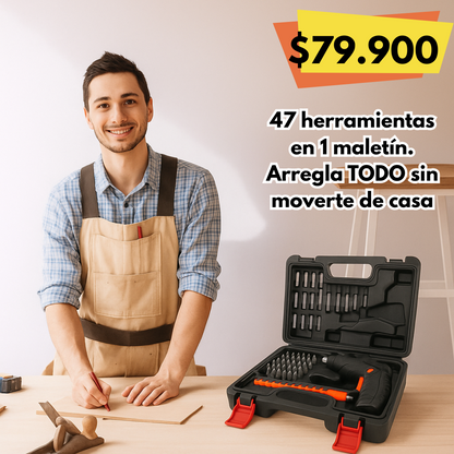Kit Destornillador Eléctrico 47 en 1 – Precisión y Potencia