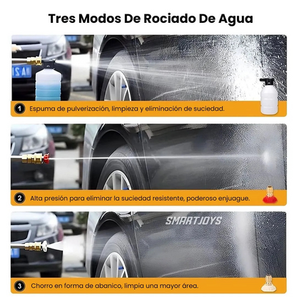 Hidrolavadora Portátil Inalámbrica 48V 2 Baterías |    Boquilla 6 en 1 Incorporada