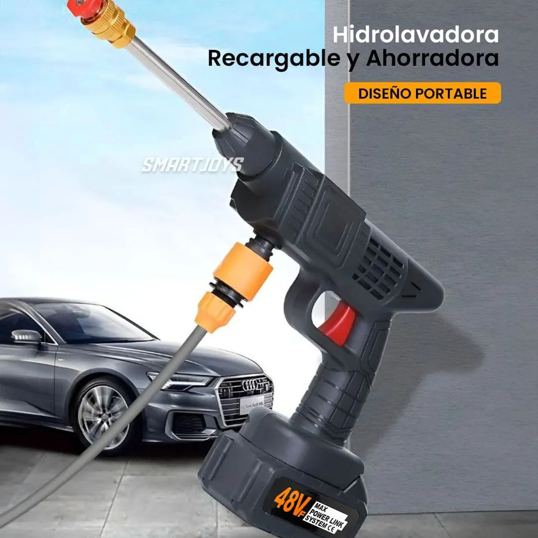Hidrolavadora Portátil Inalámbrica 48V 2 Baterías |    Boquilla 6 en 1 Incorporada