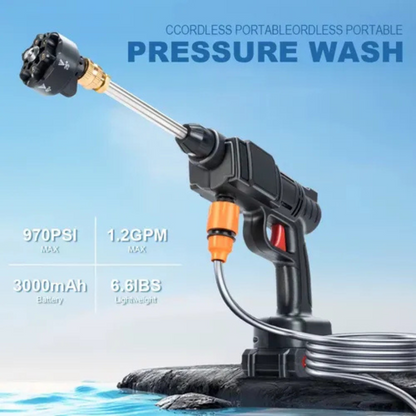 Hidrolavadora Portátil Inalámbrica 48V 2 Baterías |    Boquilla 6 en 1 Incorporada