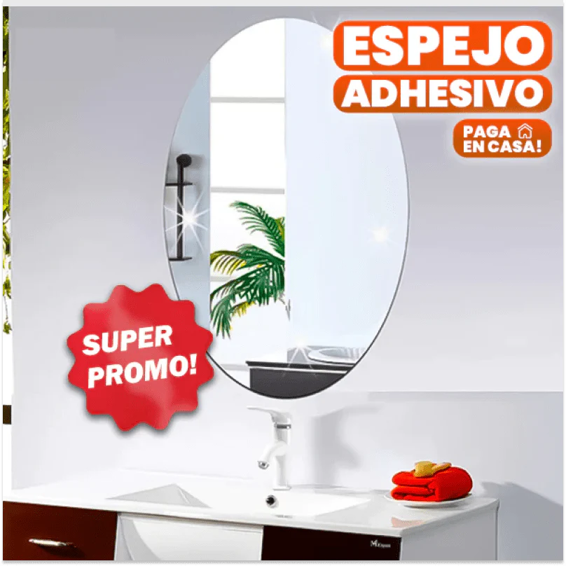 BRILLANTE ESPEJO ADHESIVO DE PARED
