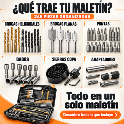Kit BrocaMax 246 Piezas con Maletín Organizador