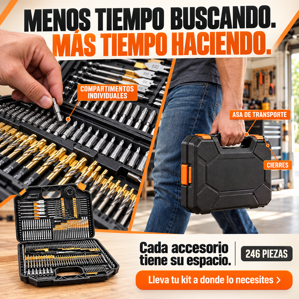 Kit BrocaMax 246 Piezas con Maletín Organizador