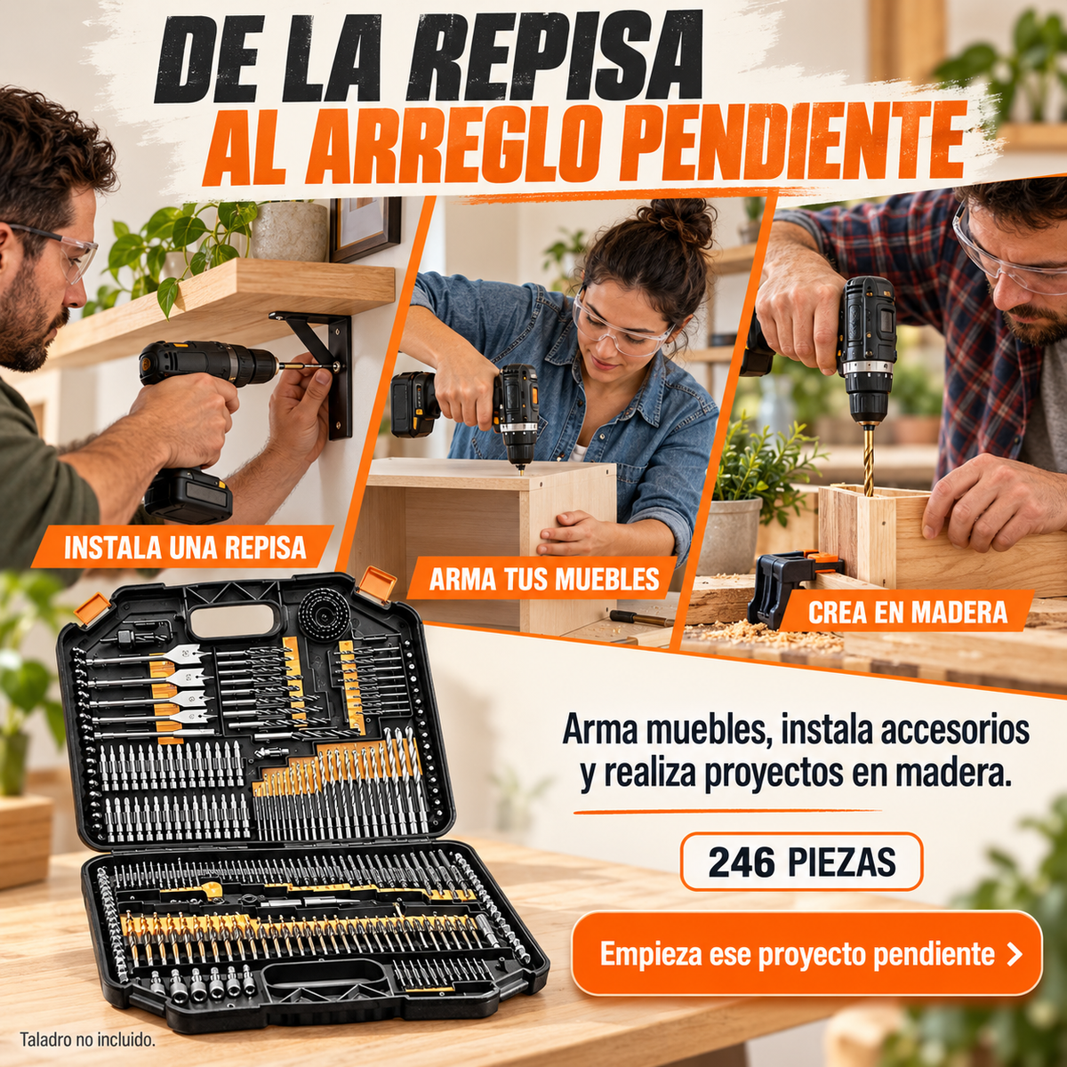 Kit BrocaMax 246 Piezas con Maletín Organizador