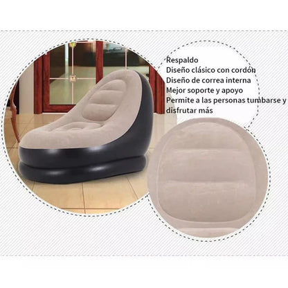Sillón Inflable Con Reposa Pies
