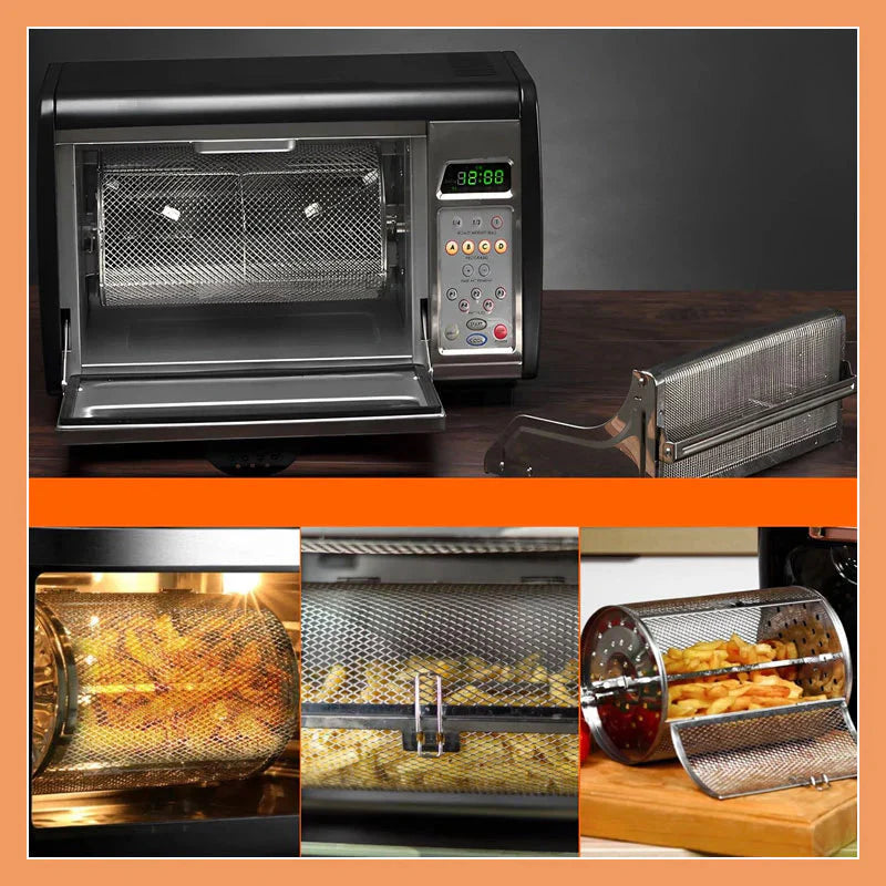 Parrilla giratoria automática fabricada en acero inoxidable