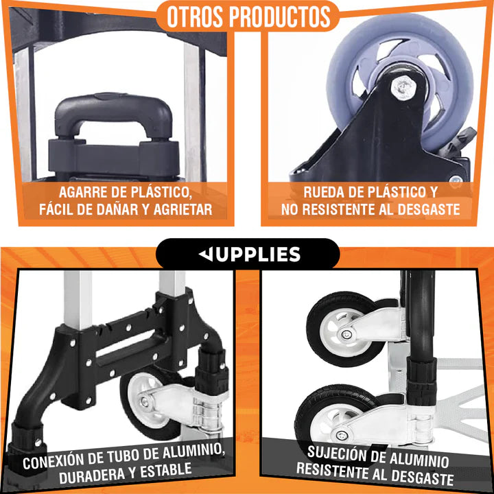 Carretilla Plegable de Aluminio + Cuerda