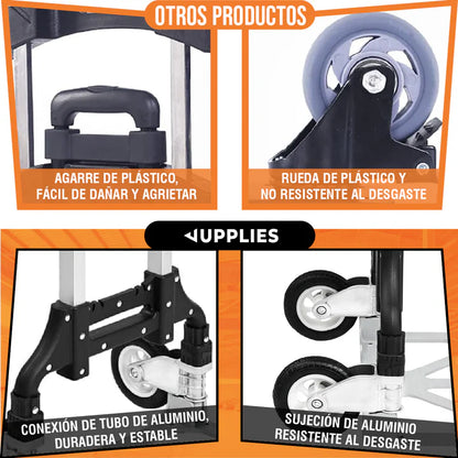 Carretilla Plegable de Aluminio + Cuerda