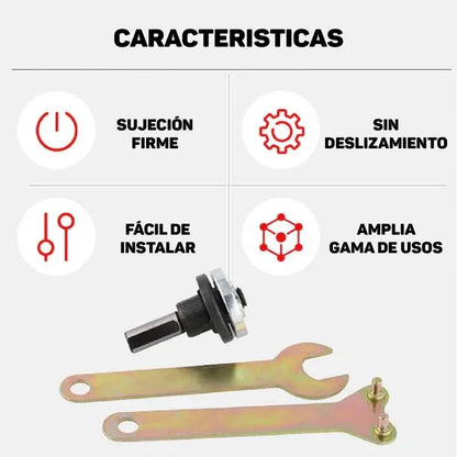 ADAPTADOR DE DISCOS PARA TALADRO - TRANSFORMA EL TALADRO EN PULIDORA